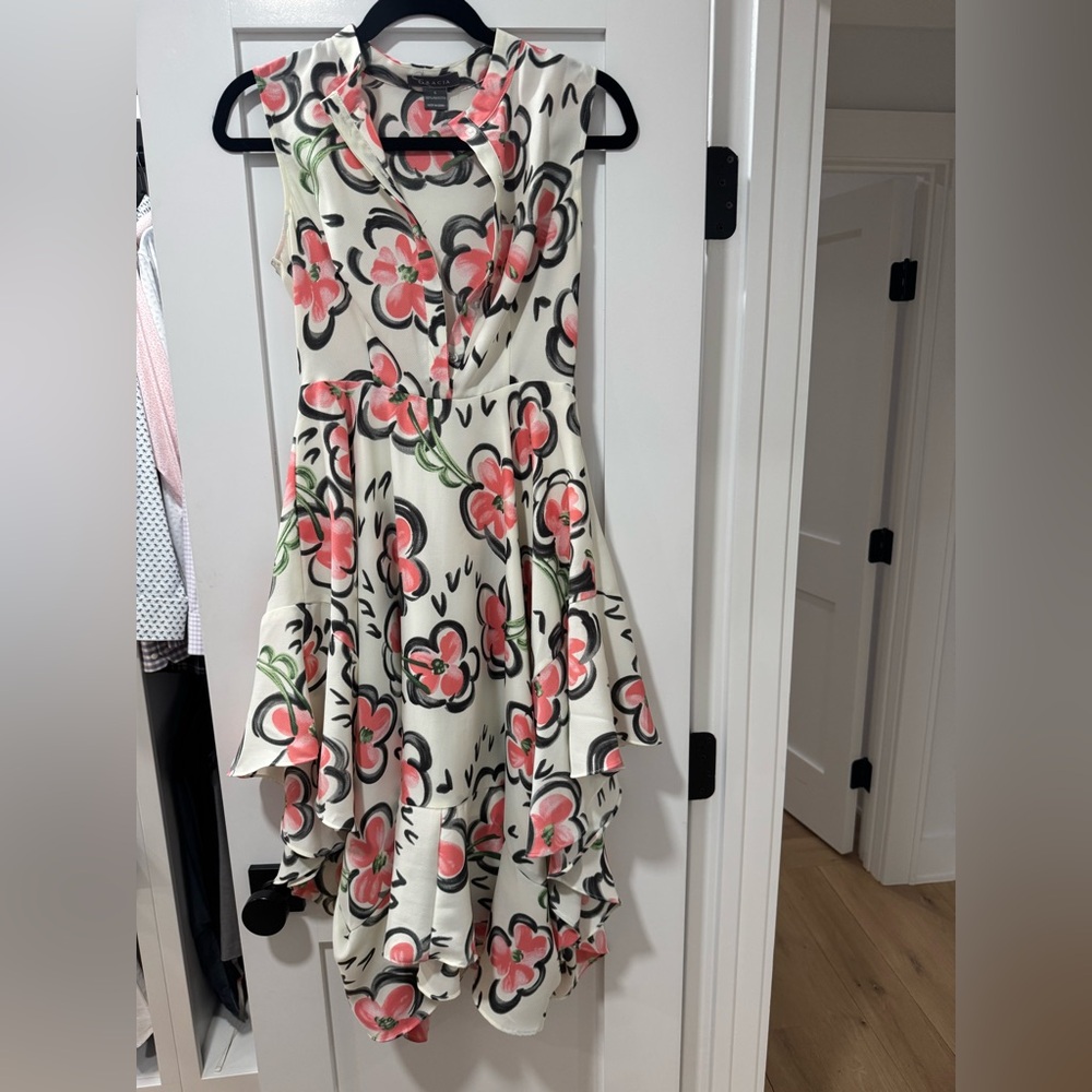 Gracia Coral and Black Floral Dress